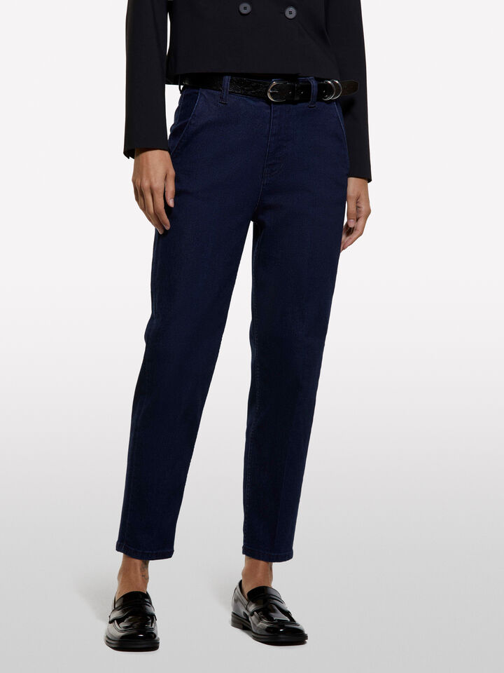 Dunkelblaue Slim Fit-Chinojeans Style 71 - slim fit jeans für damen - Dunkelblau | Sisley image number 3